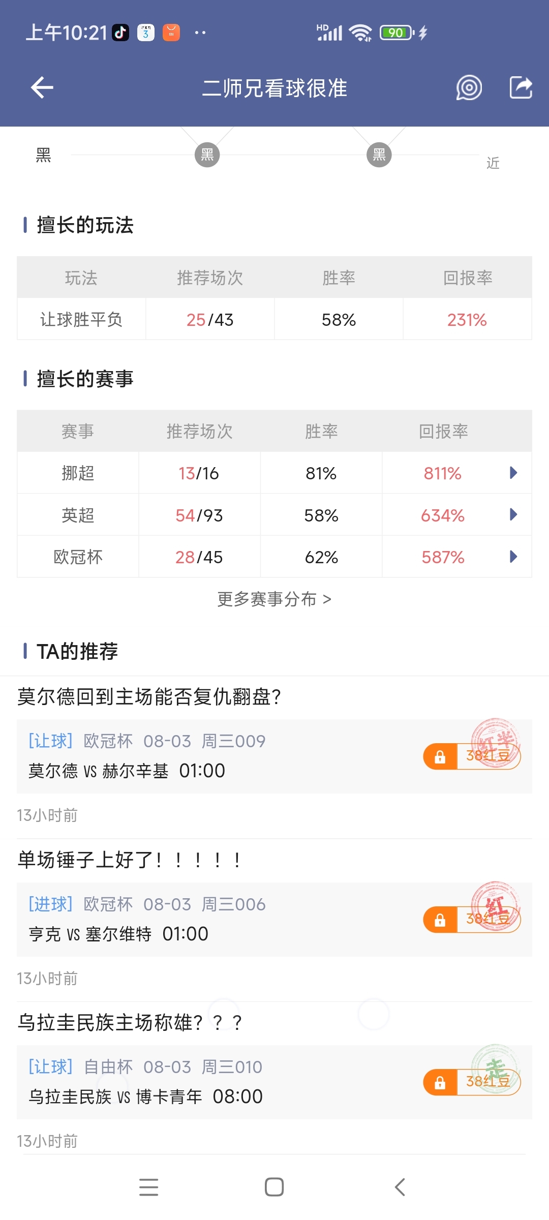 昨天又3场全红!这战绩居然没人解锁???