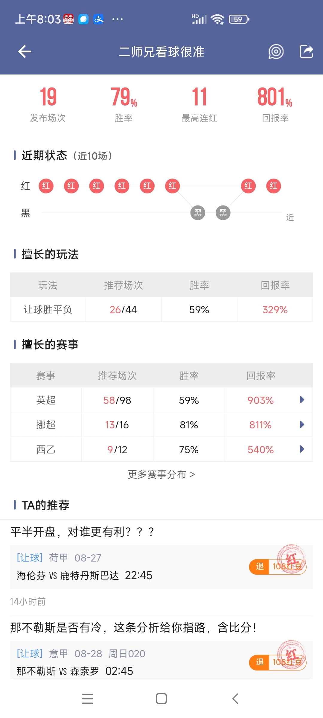 昨夜又两场全红且收获高水位！